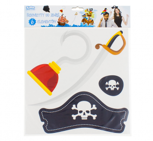 Пропсове за забавни снимки и декорация Пират, 6 бр комплект /Gd/