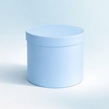 Кръгла кутия с капак, цвят син, ф20/18см /Sa/