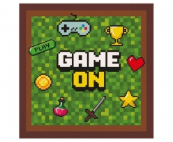 Парти салфетки Майнкрафт/Game on, 33х33см 20бр. /Gd/