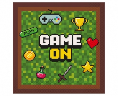 Парти салфетки Майнкрафт/Game on, 33х33см 20бр. /Gd/